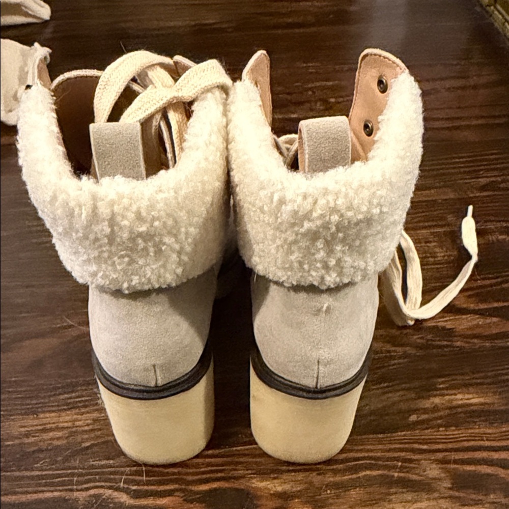 Mi.iM Women's Cream Lace-Up Boots - Picture 3 of 5
